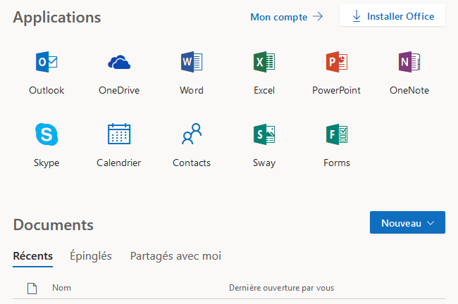 Les applications Office Online