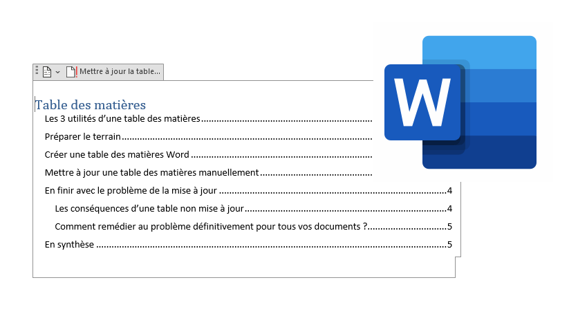 Table des matières Word : création, mise à jour et alternatives