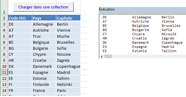 Charger un tableau Excel dans une collection VBA