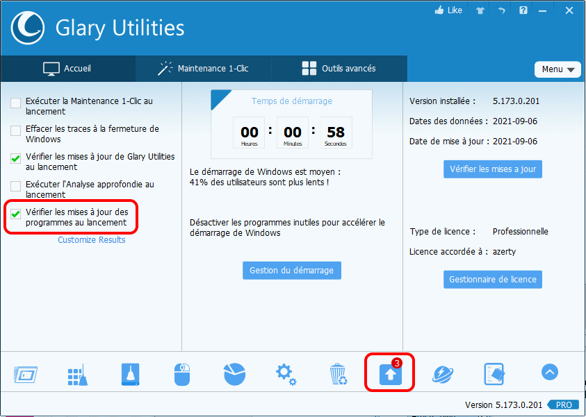 Glary Utilities mise a jour logiciels