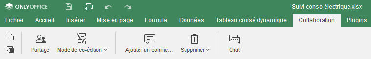 OnlyOffice ruban collaboration