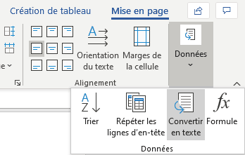 convertir un tableau Word en texte1